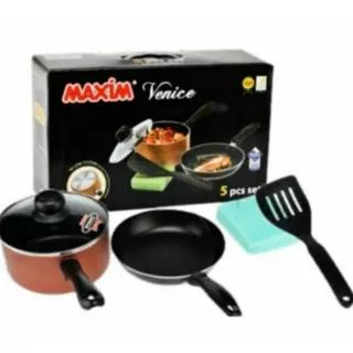 Maxim Panci+ Frypan Teflon Venice Set  5 pcs teflon anti lengket