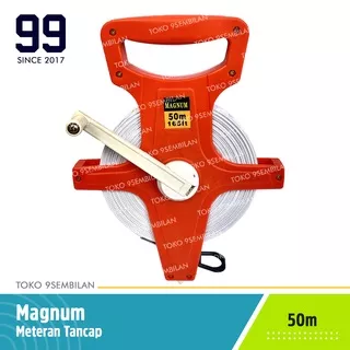 Magnum Meteran Tancap Tanah 50M 50 Meter Roll Gulungan Fiber Measuring