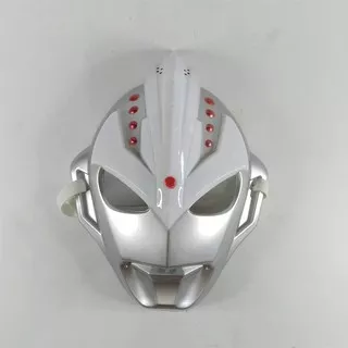 Topeng Ultraman Putih Lampu LED Menyala Mainan Anak Superhero Ultra Man TM719