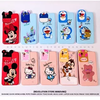 Silikon Hp Oppo A37 A37f Neo 9 Karakter Doraemon Hello Kitty Mickey Minnie Mouse Stitch Panda Tupai Bear Stitch Case Slot Card