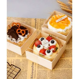 box cake bahan kayu/korean box cake/kotak kue/box mika/kotak mika/box lebaran/korean box/box sushi/