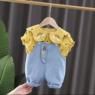 SETELAN OVERALL ANAK PEREMPUAN IMPORT 6BULAN - 4 TAHUN /BAJU KODOK 2 IN 1 CELANA DAN KEMEJA 6 BULAN - 4 TAHUN / SETELAN OVERAAL KEMEJA ANAK BALITA PEREMPUAN IMPORT/OVERALL ANAK PEREMPUAN MODEL TERBARU/JUMPSUIT ANAK PEREMPUAN /MILENIALKIDS BAJU ANAK IMPORT