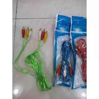 Kabel Rca 3x3 Transparan 1,5M / Kabel Audio Dan Video Jack 3x3