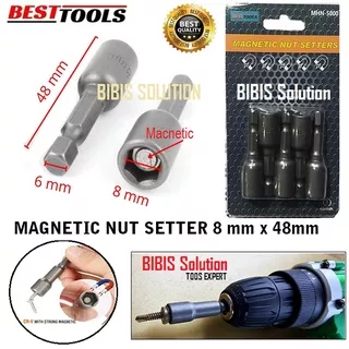 Mata Bor Roofing Baut Baja Ringan Mata Sok Magnetic Nut Setters Driver Bor Sock 8x48mm