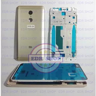 Casing Xiaomi Redmi Note 4X 4 X Fullset Housing Kesing Tatakan Lcd Tulang Mesin Original Gold