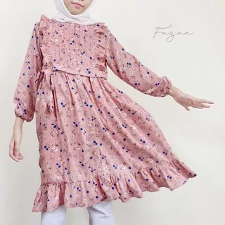 SAFA SELMA MIDI_ Baju Anak Perempuan_Midi Dress_Tunik Anak_Baju Lebaran_Usia 4-12 tahun