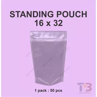 Standing Pouch 16x32  Isi 50 Merk BluTOP Bening / Zip Lock / Plastik Zipper Lock /Plastik Seal Klip