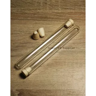 Tabung Reaksi Kaca Tutup Kayu Gabus 16 x 1.5 cm 25ml / Test Tube Souvenir / Kerajinan Tangan DIY