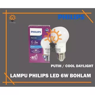 Lampu LED Philips 6 watt Bohlam 6w / Philips Putih 6 w Bulb LED 6watt / 6w 6watt 6 w 6watt