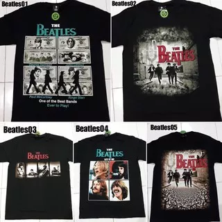 Kaos The Beatles Tshirt Metal Rock Band Black Label