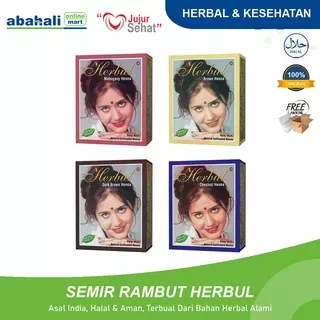 Semir Pewarna Rambut Herbul Aman Terbuat Bahan Pilihan Warna Hitam Merah Burgundy Cokelat Chestnut