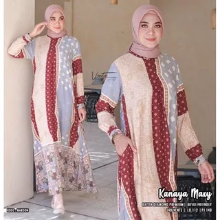 Gamis Wanita Model Terbaru Kanaya Maxi Dress Bahan Rayon Diamond Premium Original Vente