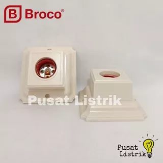 Fitting Plafon Segi 4 Cream Broco 1210 Rumah Lampu Kotak Broco