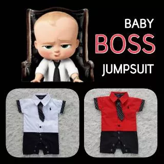 NEWBORN BABY BOSS ROMPER LONG TIE style FASHION GENTLEMENT ROMPER Baju Pesta Bayi Tuxedo Jas Anak