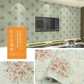 Wallpaper Sticker Bunga Hijau Tosca