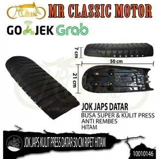 Jok Japs Kulit Press Datar 50Cm Ripet Hitam