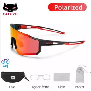 Cateye Original Cycling Glasses Kacamata Sepeda Polarized Red top brand unisex BK 1774