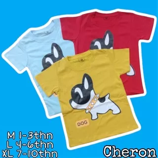 CHERON 21600 - Kaos Oblong ANAK Laki-Laki Tshirt Baju Atasan Distro Ala Korea Kids Cowok  Lengan Pendek Bisa untuk Anak Cewe Jalan-jalan Santai Model Terbaru Bahan Katun import bju ank Lucu Murah Umur 1 2 3 4 5 6 7 8 9 10 Tahun