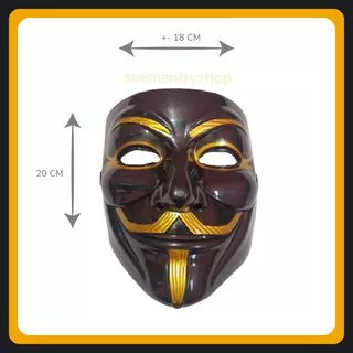 Topeng Anonymouse Black Emas Gold topeng action karakter mainan anak murah hecker hacker cyber prank