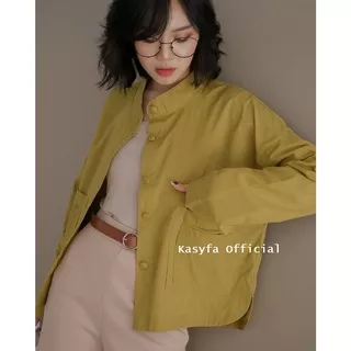 ELLO KEMEJA LINEN WANITA DOUBLE POCKET