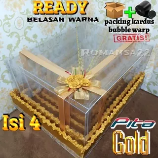 Kotak Seserahan Keranjang Parcel Hantaran Pernikahan Parsel Rotan Perlengkapan Baki Buah Kado Lamaran Mika Akrilik Box Cincin Mahar 1 Set Isi 4