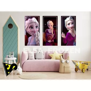 HIASAN DINDING ELSA FROZEN/POSTER KAYU/PAJANGAN RUMAH/WALLDECOR 15x30 cm