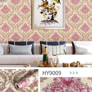 Wallpaper Dinding BATIK BUNGA PINK