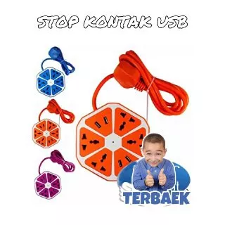 STOP KONTAK USB HEXAGON POWER SOCKET / STOP KONTAK UNIVERSAL