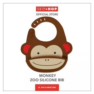 Skip Hop Zoo Silicone Bib Monkey - Celemek Silikon Tatakan Makanan Bayi