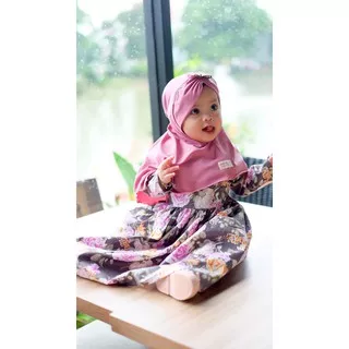 AYSA FLOWERYBELLE BABY HIJAB DRESS By Baby Malika @Babymalikaofficial