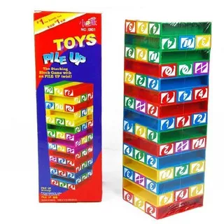 Mainan Edukatif / Edukasi Anak Balok Susun Uno Stacko Tumbling Stacking Tower Multicolour kids kado