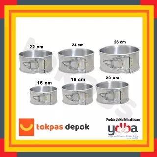 Loyang Bongkar Pasang Bulat Diameter 18 20 22 24 cm Bolu Kue Aluminium