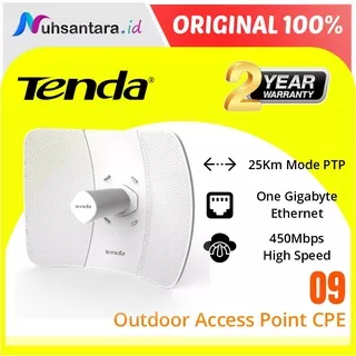 Access Point Tenda 09 Outdoor 5GHz CPE Long Range Gigabit 25km Access Point Tenda O9 Repeater / WISP