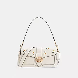 Original Coach Shoulder Bag With Daisy Embroidery C3594