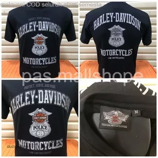 Kaos Pria Brand Import Kaos Harley Davidson Police 3 Black
