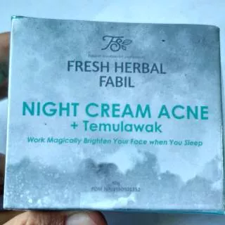 TERLARISSSS.....Night Cream Acne + Temulawak Fabil Fresh Herbal