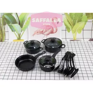 COOKWARE 13 PCS SET PANCI ANTI LENGKET / PERALATAN MASAK BAHAN TEFLON 13PCS COOKWARE SET