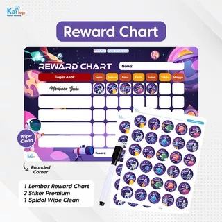 Reward Chart Anak + Bonus Spidol Wipe Clean dan 2 Stiker Premium / Responsibility Chart Reusable