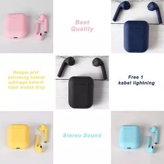 HEADSET BLUETOOTH 5.0 TWS WIRELESS AIRPODS INPODS I12 MACARON GROSIR KUALITAS TERBAIK MURAH