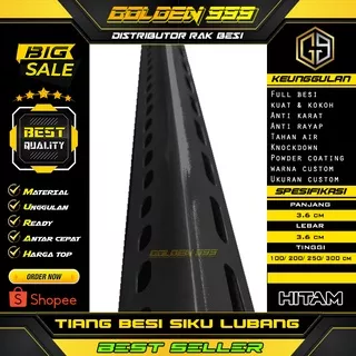 Tiang besi siku lobang rak besi 4x4 I Harga per 1 batang tinggi 1 M /  2 M / 3 M