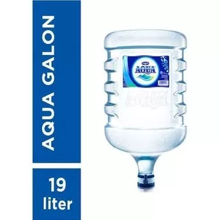 Air Mineral Aqua Galon + isi (air) 19 Liter Air Mineral Galon