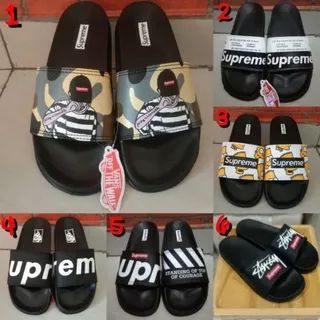 Sandal Supreme Flip Flop Pria Wanita/Sandal Slide Supreme Vans Cowo Cewe/Sandal Slop Supreme Terkait/Terbaru/Termurah