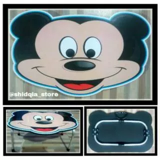 FREE ONGKIR Meja Lipat/ Laptop /Lesehan / Ngaji / Makan / Belajar / Meja Lipat karakter Mickey Mouse