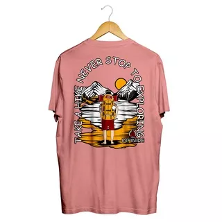 Infinide T-Shirt Original TAKE A HIKE Kaos Distro Summer Pantai Cotton Combed 24s Premium Limited Edition Baju Oversize Pria Wanita Keren Terbaru 2021 Kekinian