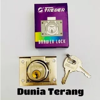 Kunci Laci FREDER 201 Lubang 22 mm Punggung Putih - Kunci Lemari 22mm Kunci Loker Drawer Lock Kunci