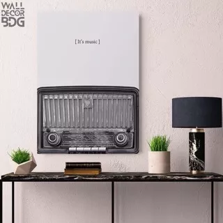 Hiasan Dinding Radio Walldecor Vintage Poster Kayu Dekorasi Musik