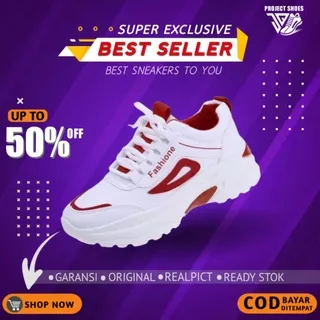 Sepatu Wanita Casual Putih Terbaru Spatu Fashion Cewek Korea Sneakers Kets Original Sport Running Trendy Snekers Cewe Keren Olahraga Joging Lari Santai Cocok Buat Main Jalan-jalan Jq-07