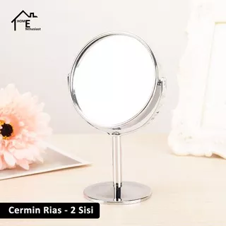 Cermin Meja Kaca Rias / Make Up / Soflent - 2 Sisi Bulat Murah Bagus Aksesoris Kecantikan Perawatan Serbaguna Multifungsi [ HomEnthusiast ]