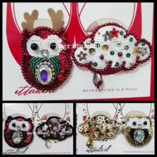 CLIP SEPATU ITTAHERL BLIND BOX OWL RED GOLD WHITE XMAS