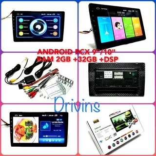 HEAD UNIT DOUBLE DIN ANDROID PCX 9 INCH / 10 INCH RAM 2GB MEMORY 32GB DSP UNIVERSAL